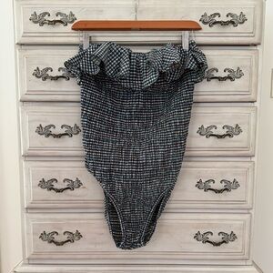 Plaid Ruffle Bodysuit
